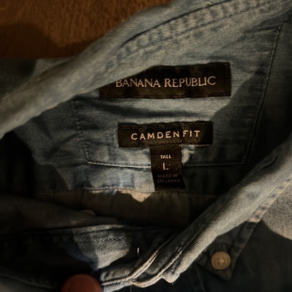 Banana Republic Jean Dress Shirt Large and Tall - Picture 2 of 2